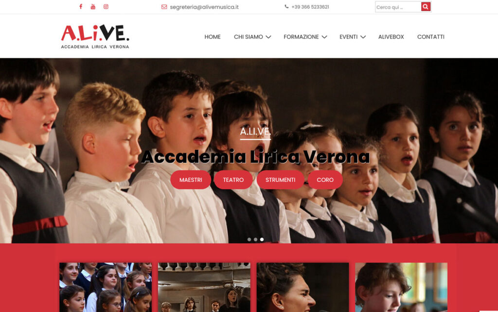 Alive Musica, entiria spa, creazione siti internet verona