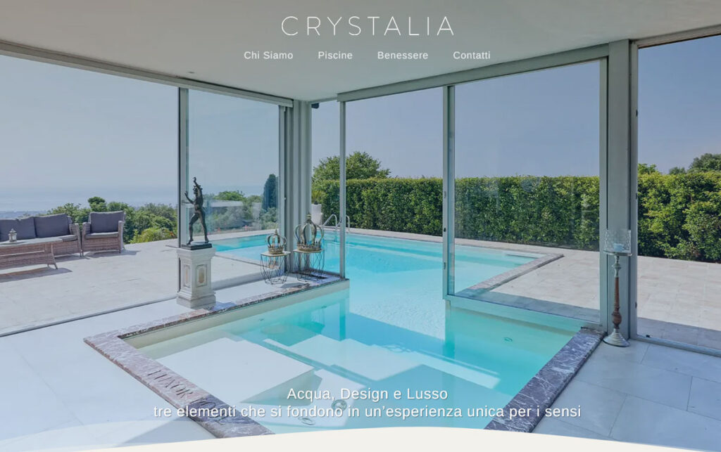 Crystalia Piscine, entiria spa, creazione siti internet verona