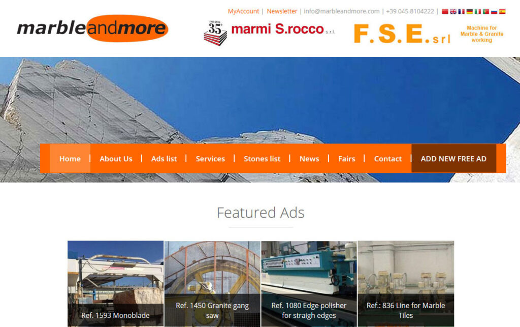 Marbleandmore.com, entiria spa, creazione siti internet verona
