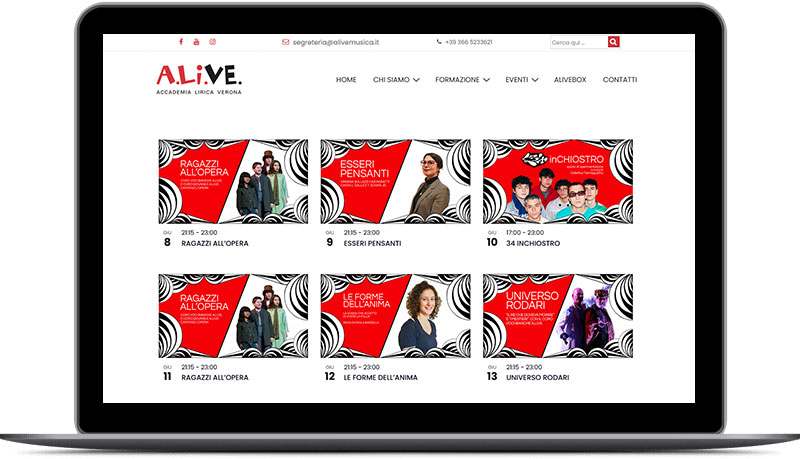 alive musica, entiria spa, creazione siti internet verona