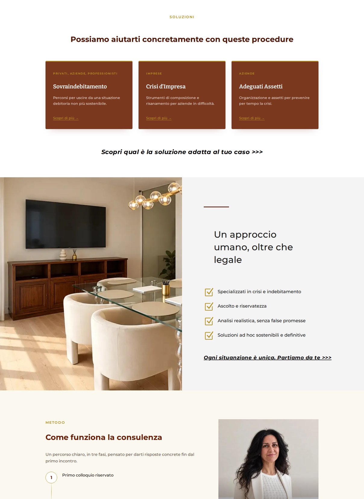 Sito web Studio Legale Salaorni: aree di attività e approccio